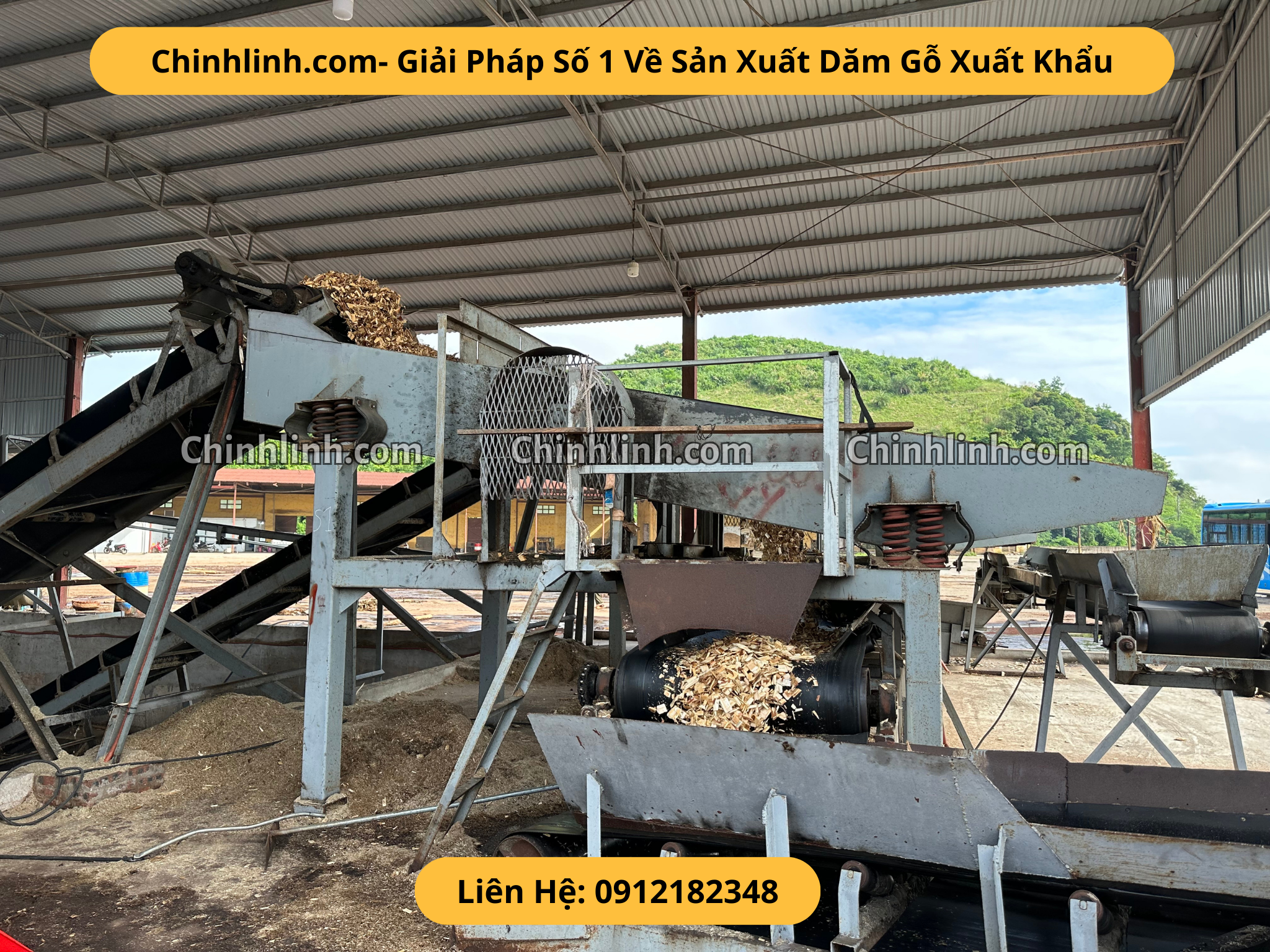 dây chuyền băm dăm gỗ