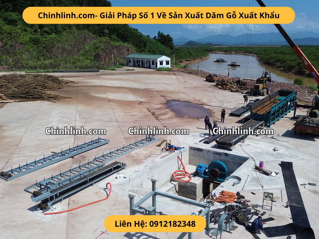 Lắp đặt dây chuyền băm dăm gỗ